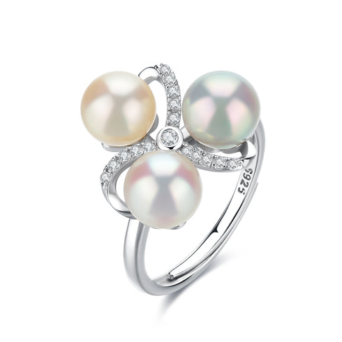 Three Color Seawater Akoya Pearl Ring - House Of Pearls